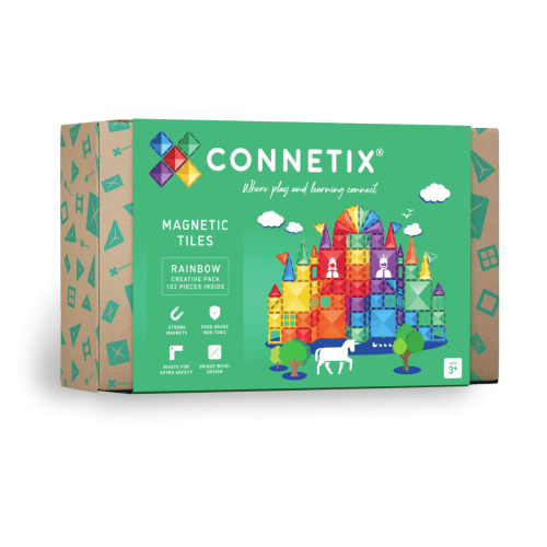 Tęczowy Zestaw Konstrukcyjny - Klocki Magnetyczne - Rainbow Creative Pack - 102 Elementy - Connetix