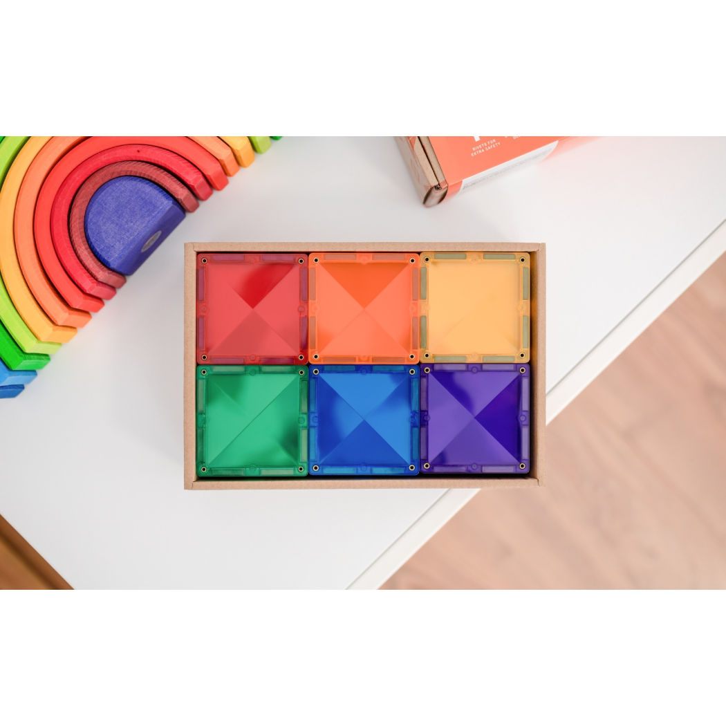 Tęczowe Kwadraty - Klocki Magnetyczne - Rainbow Square Pack - 42 Elementy - Connetix