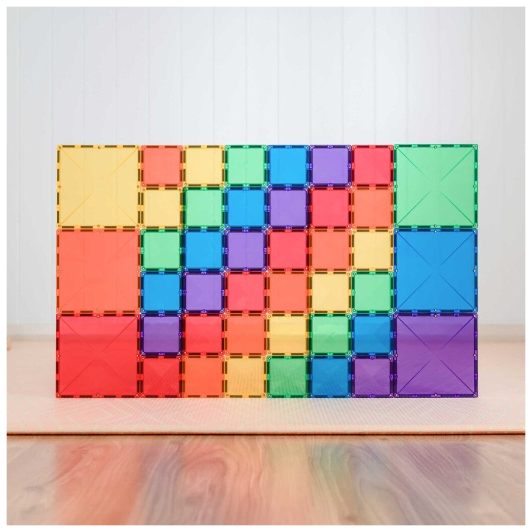 Tęczowe Kwadraty - Klocki Magnetyczne - Rainbow Square Pack - 42 Elementy - Connetix