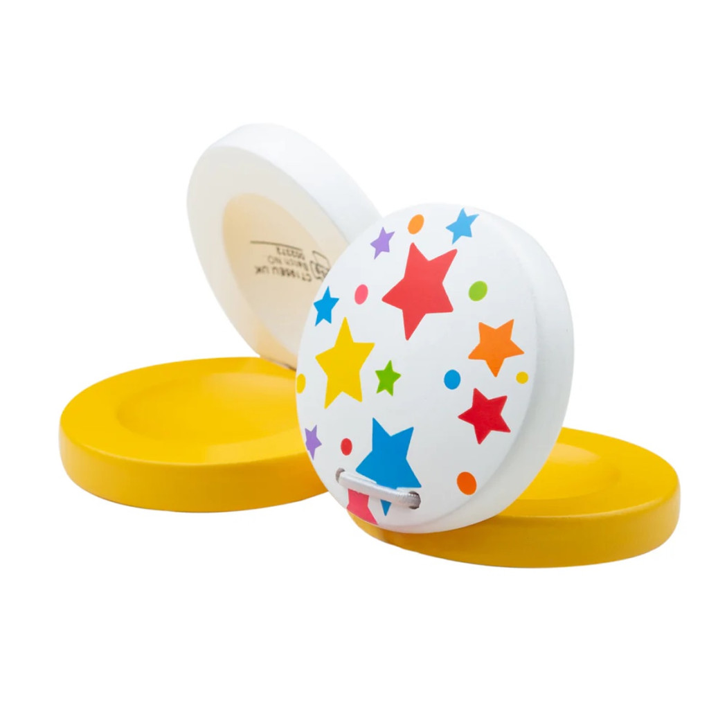 Kastaniety Drewniane w Gwiazdki - Zabawka Muzyczna - BigJigs