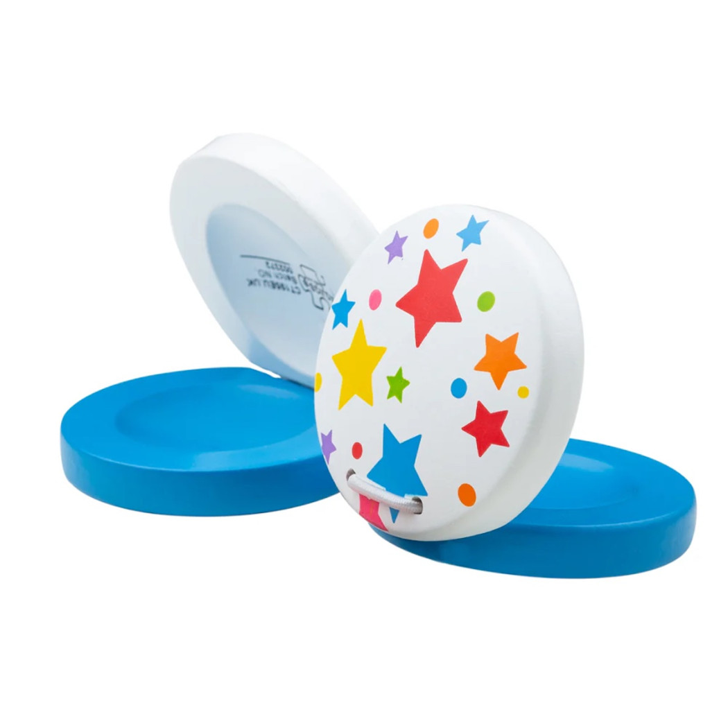 Kastaniety Drewniane w Gwiazdki - Zabawka Muzyczna - BigJigs