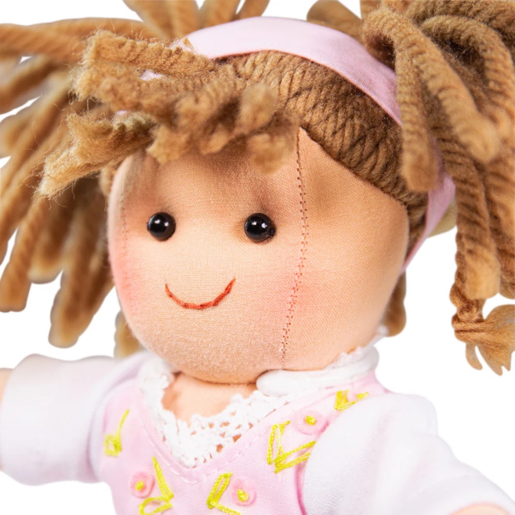 Rose - Miękka Laleczka w Różowej Sukience - Lalka Szmacianka - BigJigs
