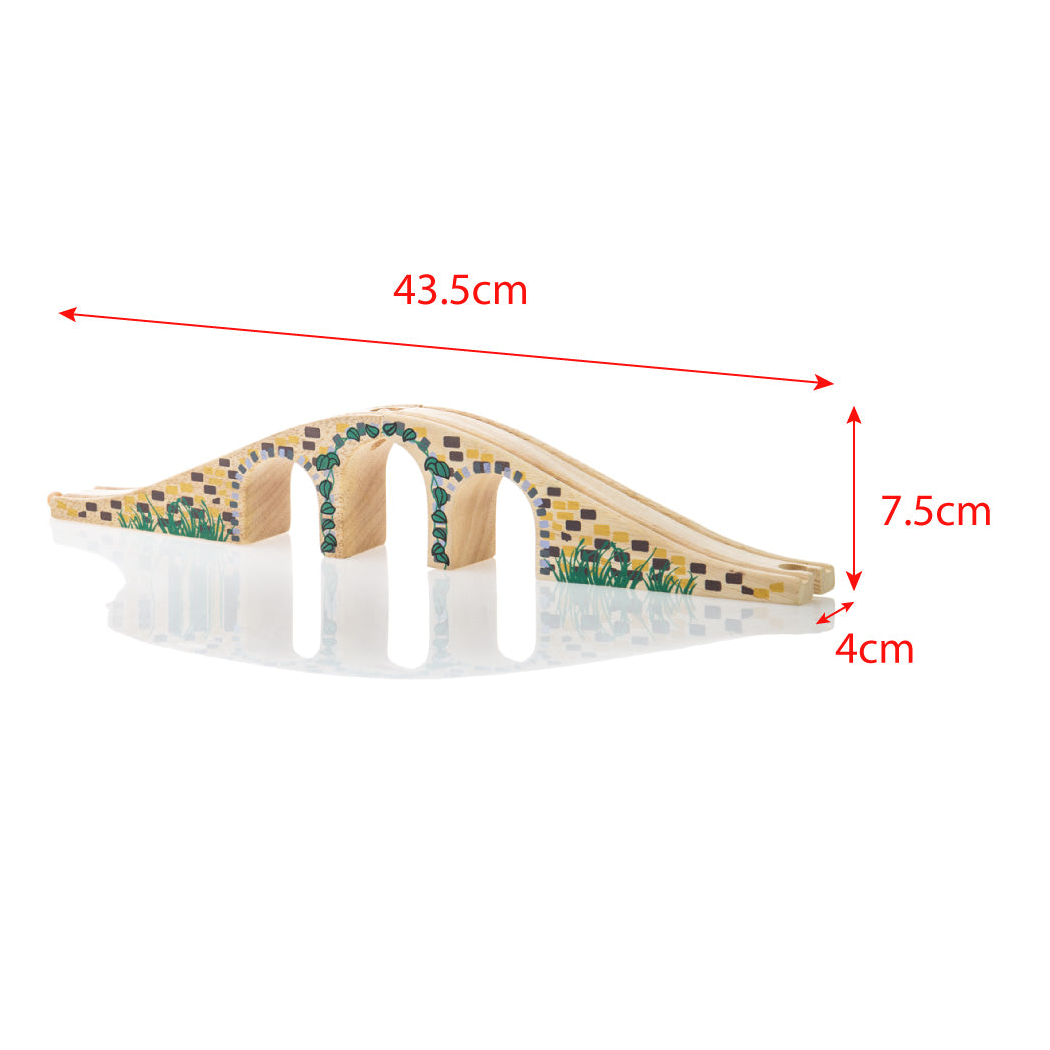 Most Łukowy z Trzema Tunelami - seria Drewniana Kolejka - 2 Elementy - BigJigs