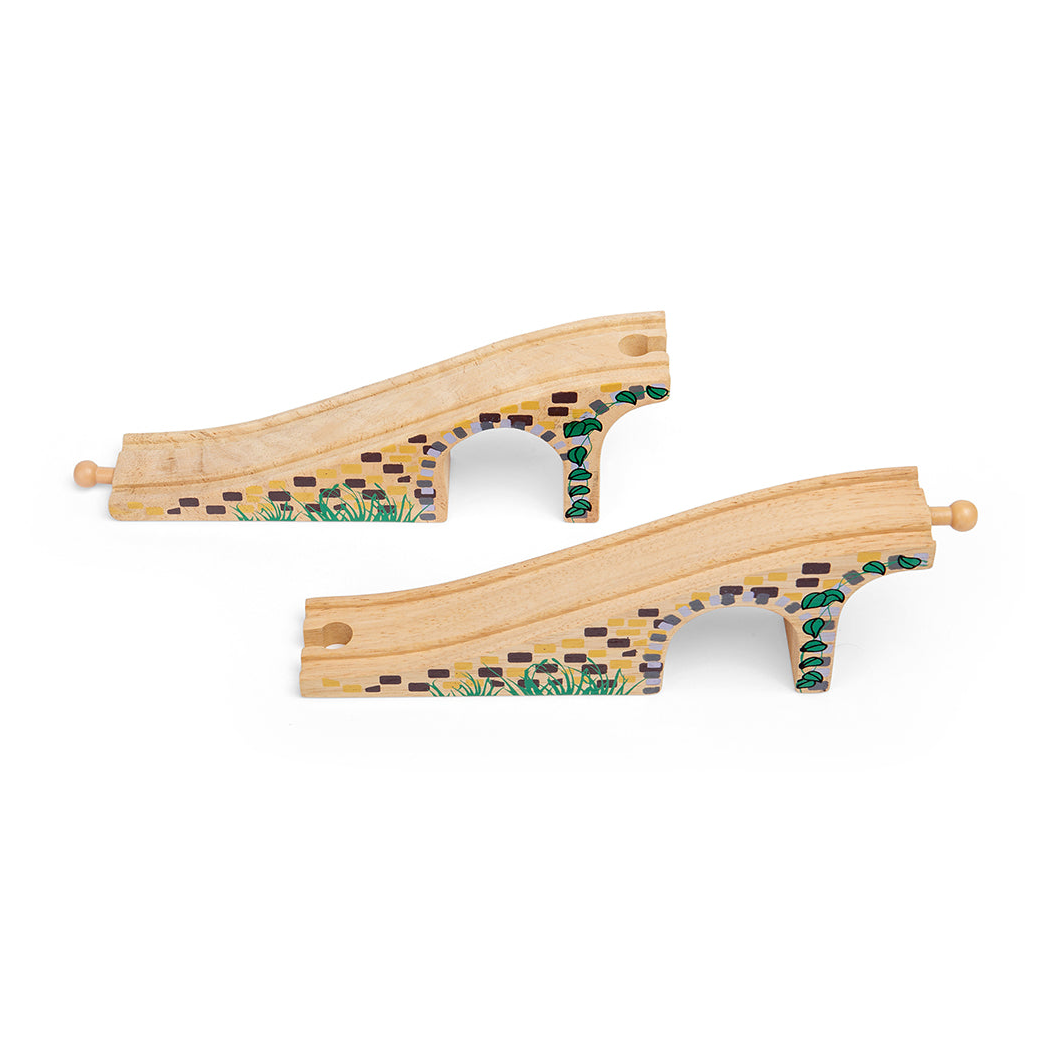 Most Łukowy z Trzema Tunelami - seria Drewniana Kolejka - 2 Elementy - BigJigs