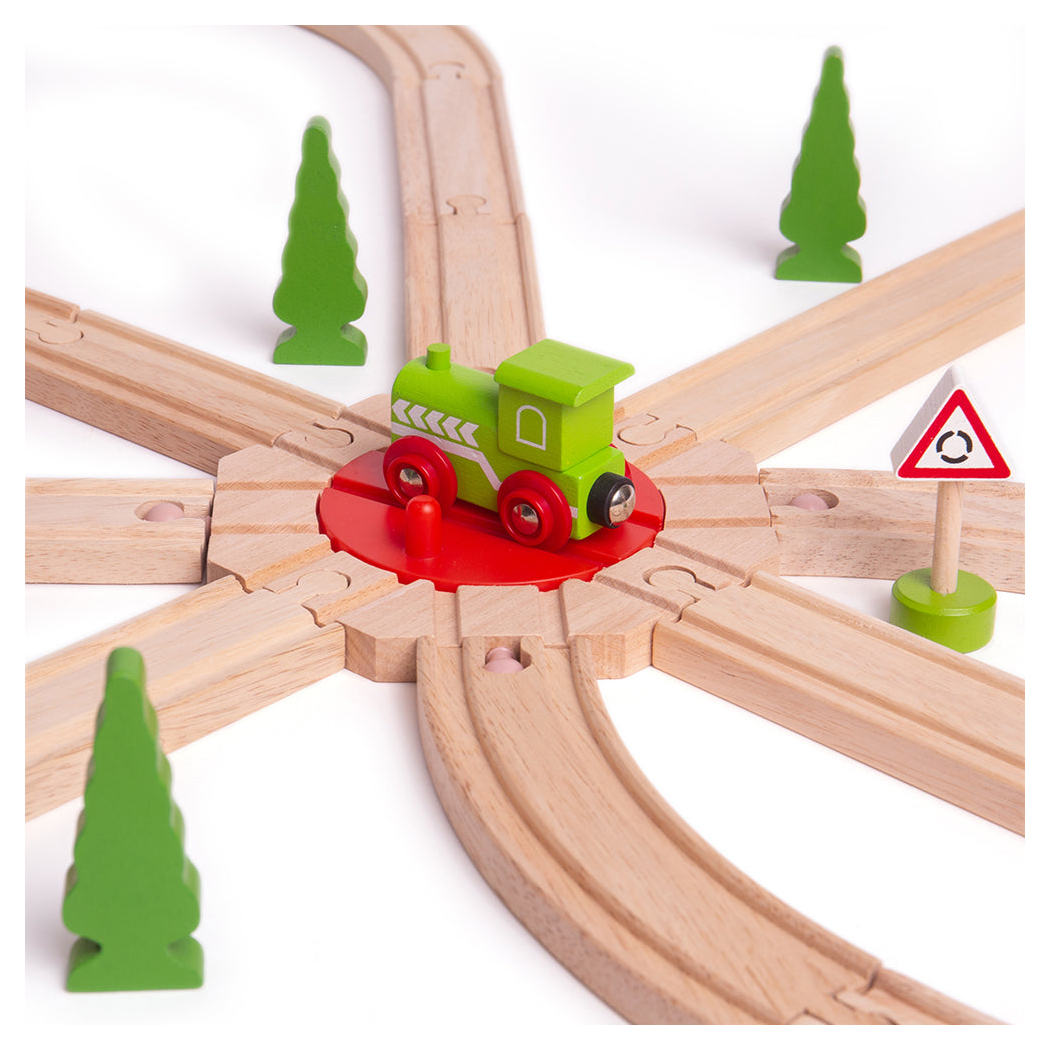 Obrotnica Ośmiokierunkowa - łączy Osiem Torów - seria Drewniana Kolejka - BigJigs