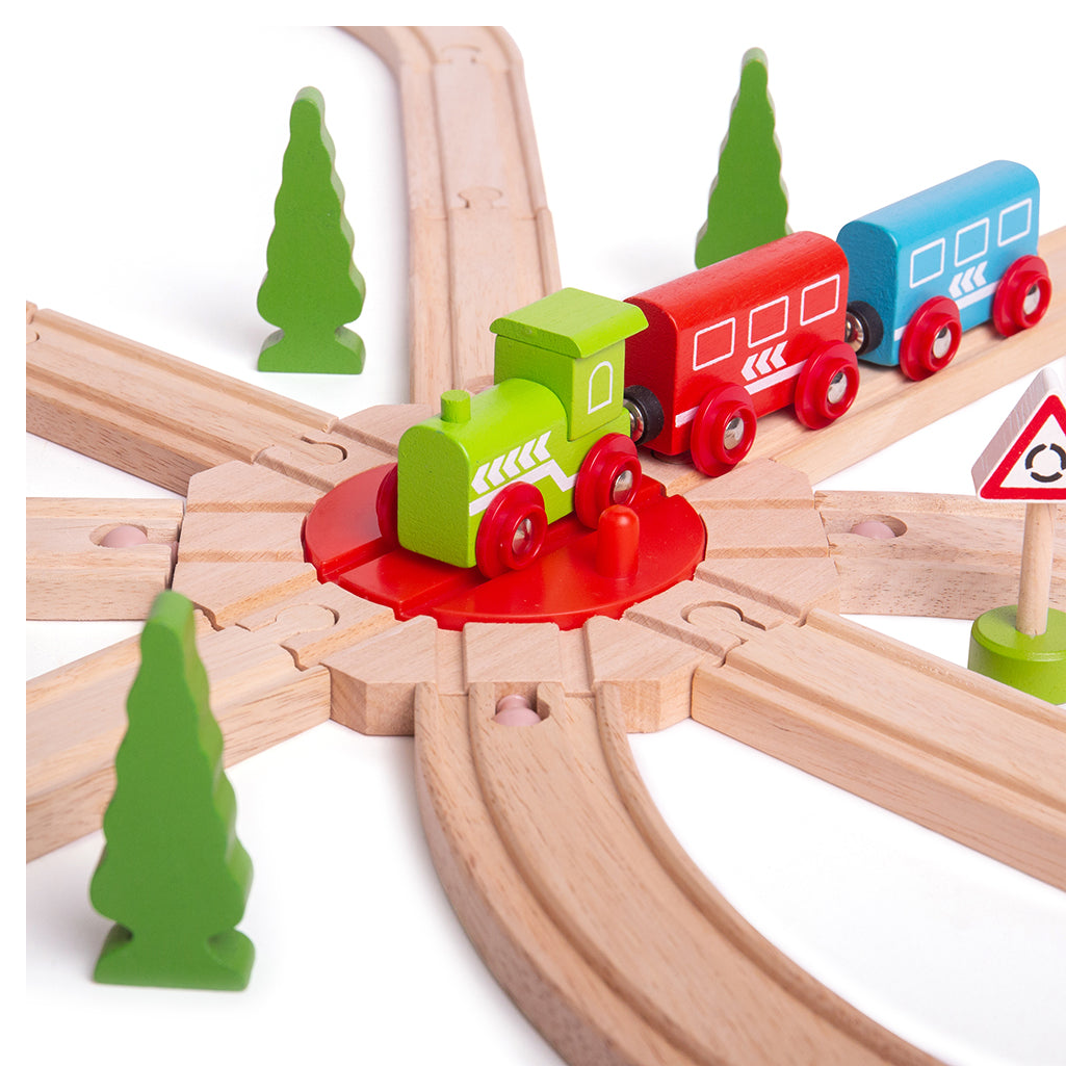 Obrotnica Ośmiokierunkowa - łączy Osiem Torów - seria Drewniana Kolejka - BigJigs