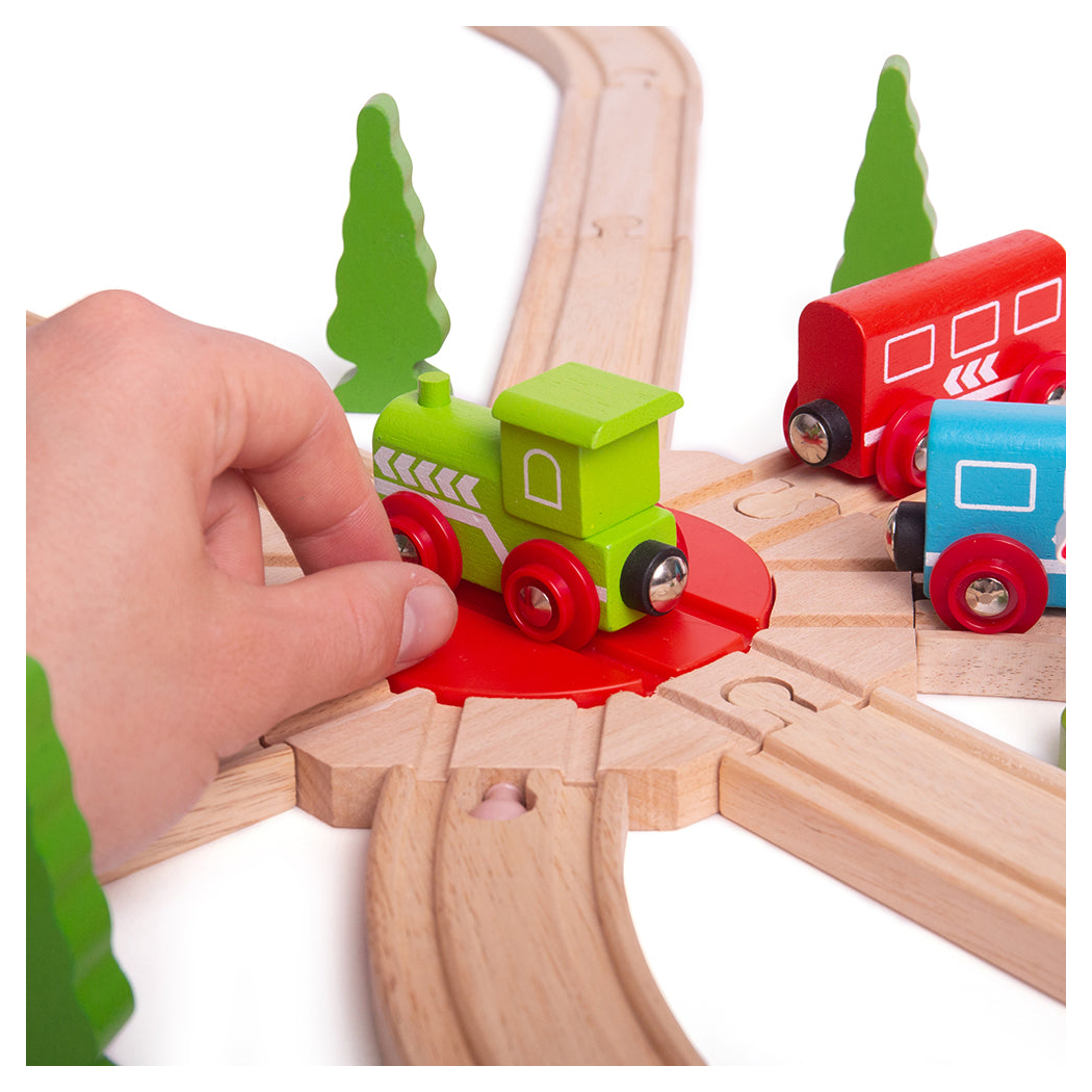 Obrotnica Ośmiokierunkowa - łączy Osiem Torów - seria Drewniana Kolejka - BigJigs