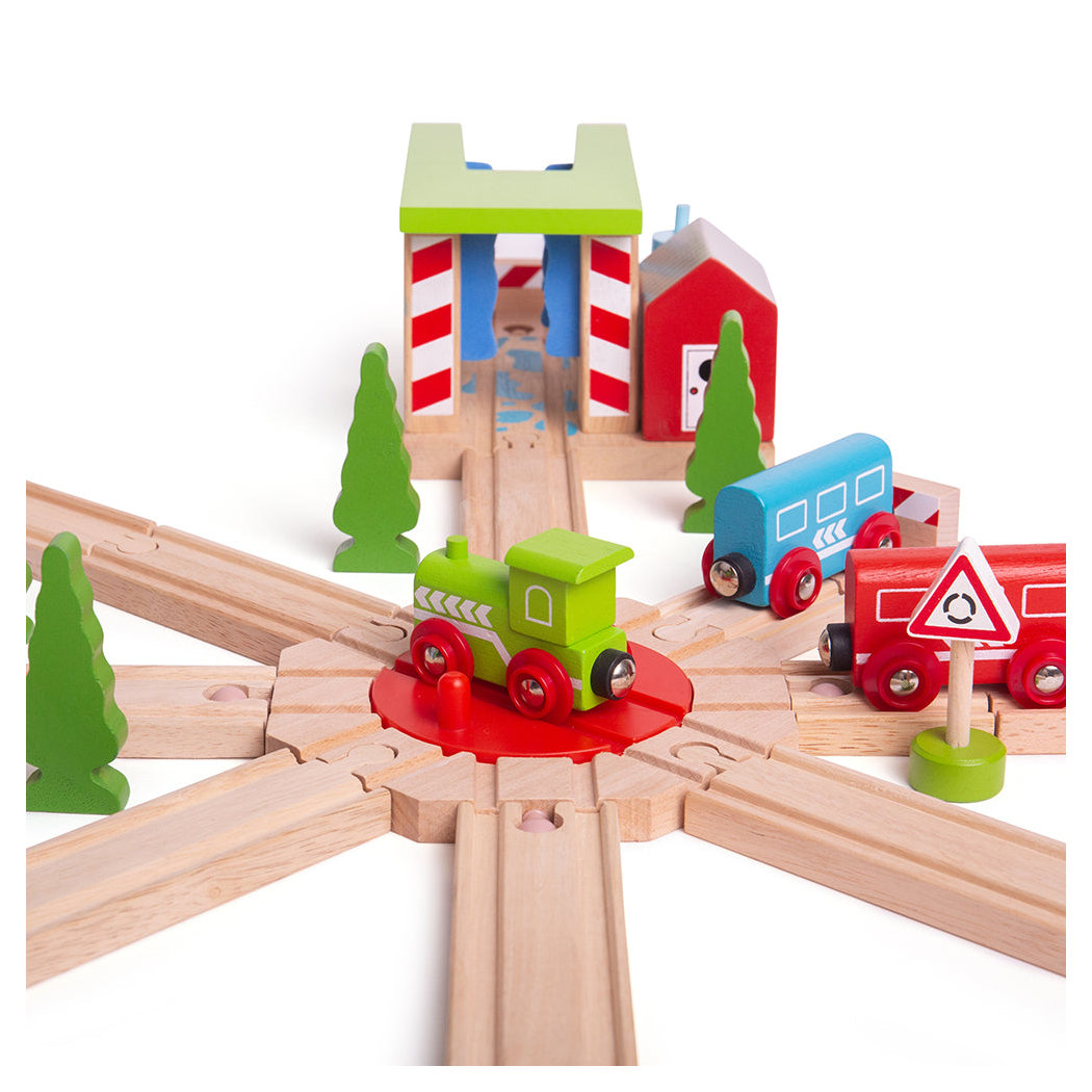 Obrotnica Ośmiokierunkowa - łączy Osiem Torów - seria Drewniana Kolejka - BigJigs