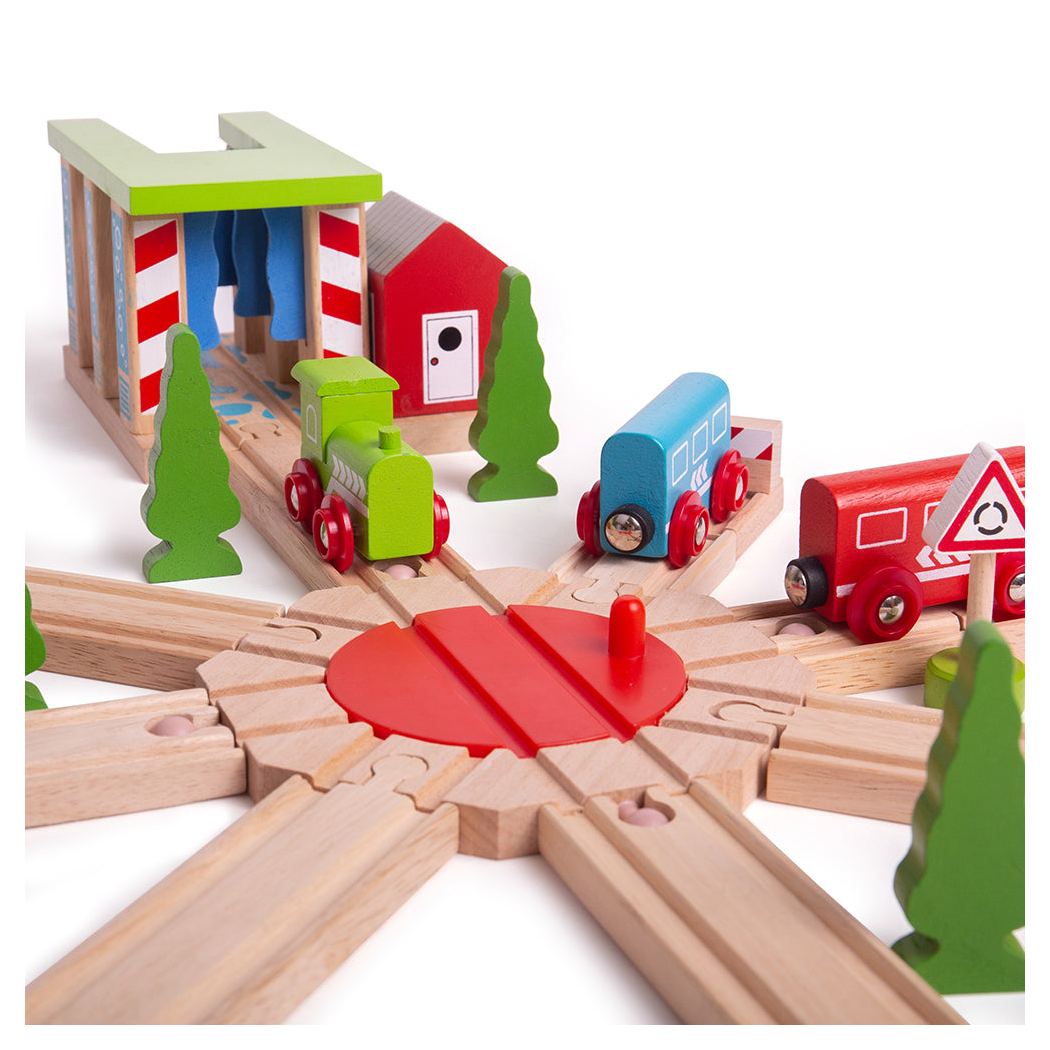 Obrotnica Ośmiokierunkowa - łączy Osiem Torów - seria Drewniana Kolejka - BigJigs