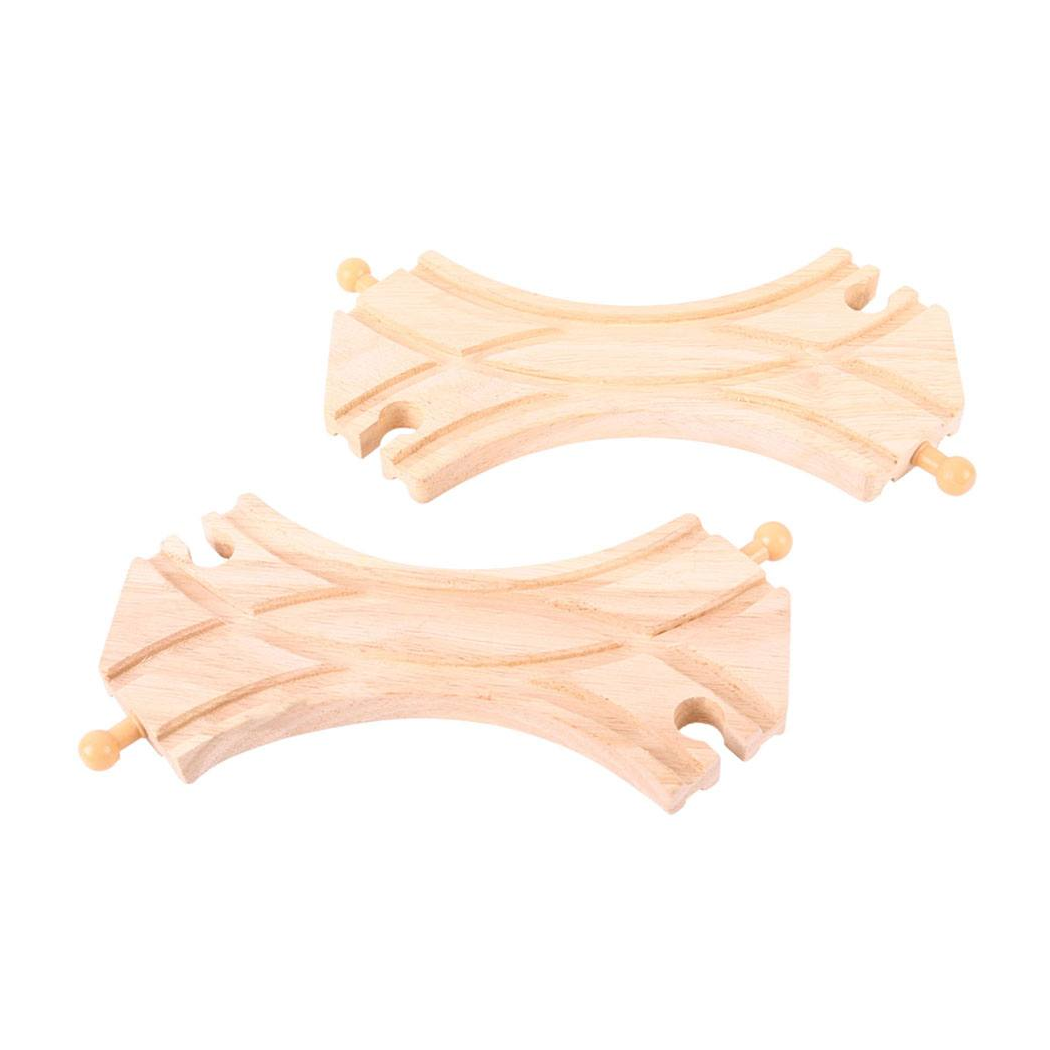 Łukowy Rozjazd Podwójny - seria Drewniana Kolejka - 2 elementy - BigJigs