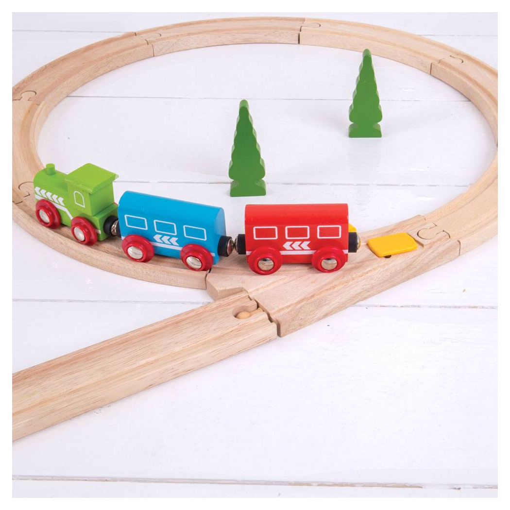 Zwrotnica Mechaniczna - Rozjazd z Przełącznikiem - seria Drewniana Kolejka - BigJigs