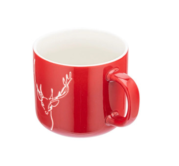 Jeleń - Czerwony Kubek Baryłka 370 ml - Zimowe Marzenia - Altom Design