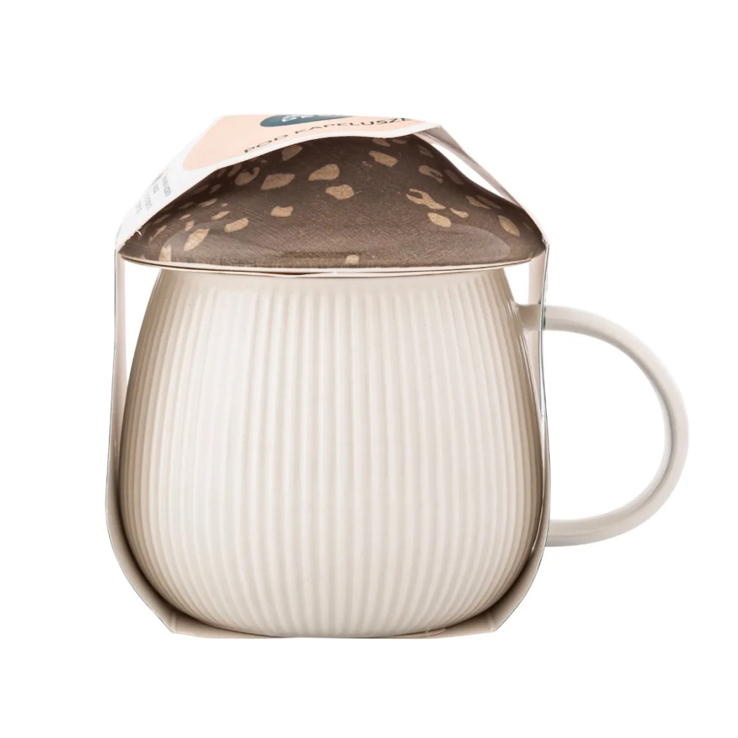 Kubek Grzybek z Ciemnofioletową Pokrywką 370 ml - Pod Kapeluszem - Altom Design