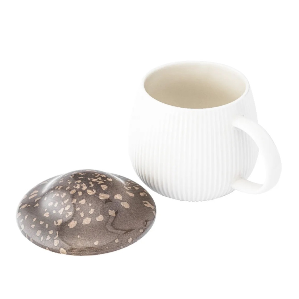 Kubek Grzybek z Ciemnofioletową Pokrywką 370 ml - Pod Kapeluszem - Altom Design