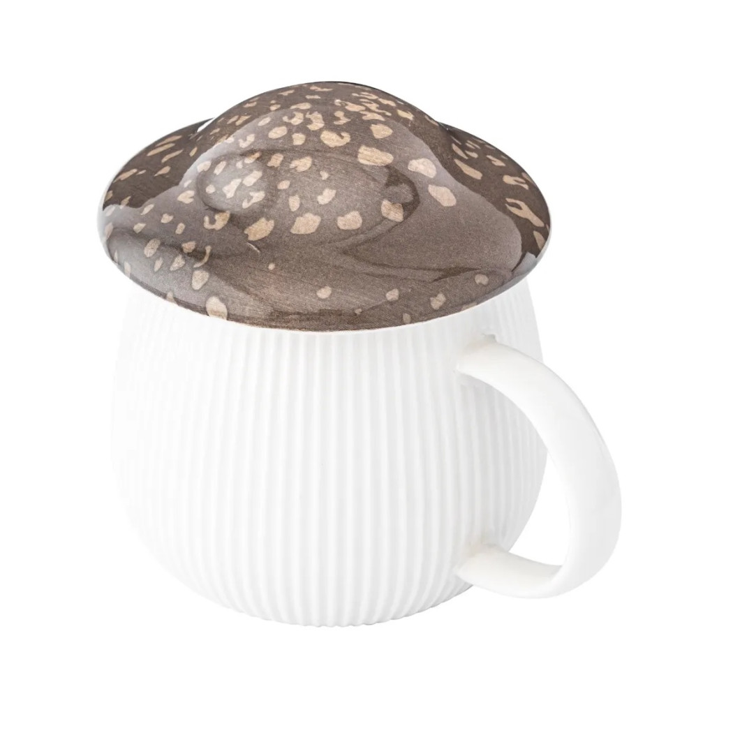 Kubek Grzybek z Ciemnofioletową Pokrywką 370 ml - Pod Kapeluszem - Altom Design