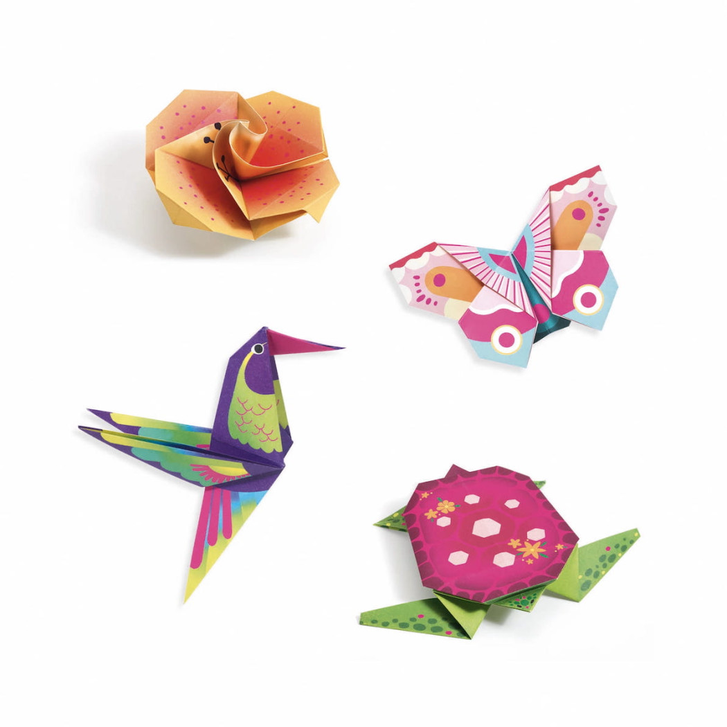 Origami Neonowe Tropiki - Zestaw do Układania Origami z Instrukcją - Zrób to Sam DIY - Djeco
