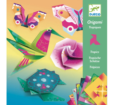 Origami Neonowe Tropiki - Zestaw do Układania Origami z Instrukcją - Zrób to Sam DIY - Djeco