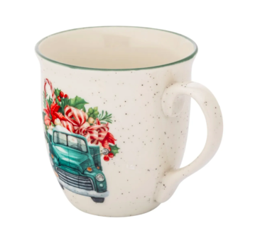 Kubek Baryłka Zielony Świąteczny Samochód 630 ml - Altom Design