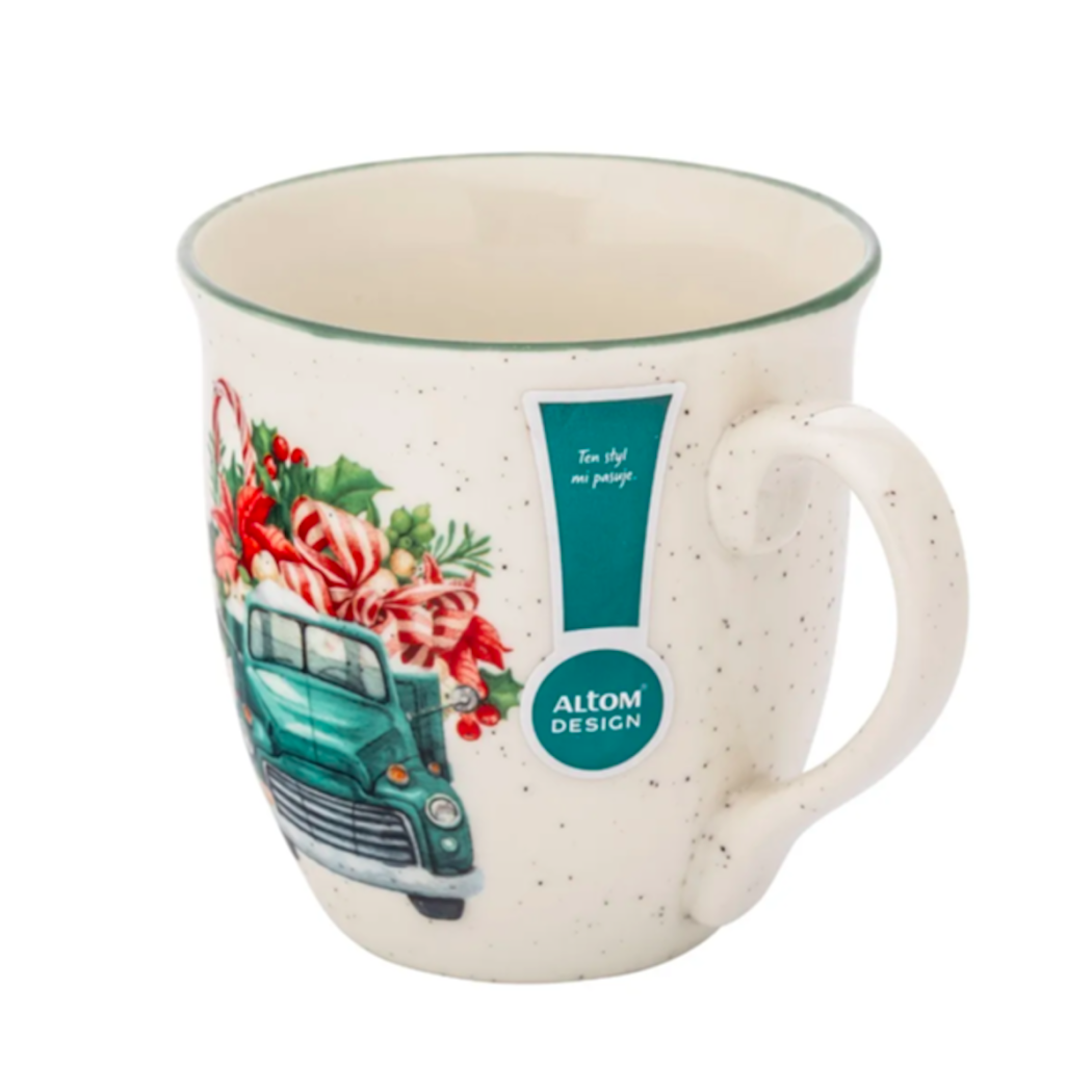 Kubek Baryłka Zielony Świąteczny Samochód 630 ml - Altom Design