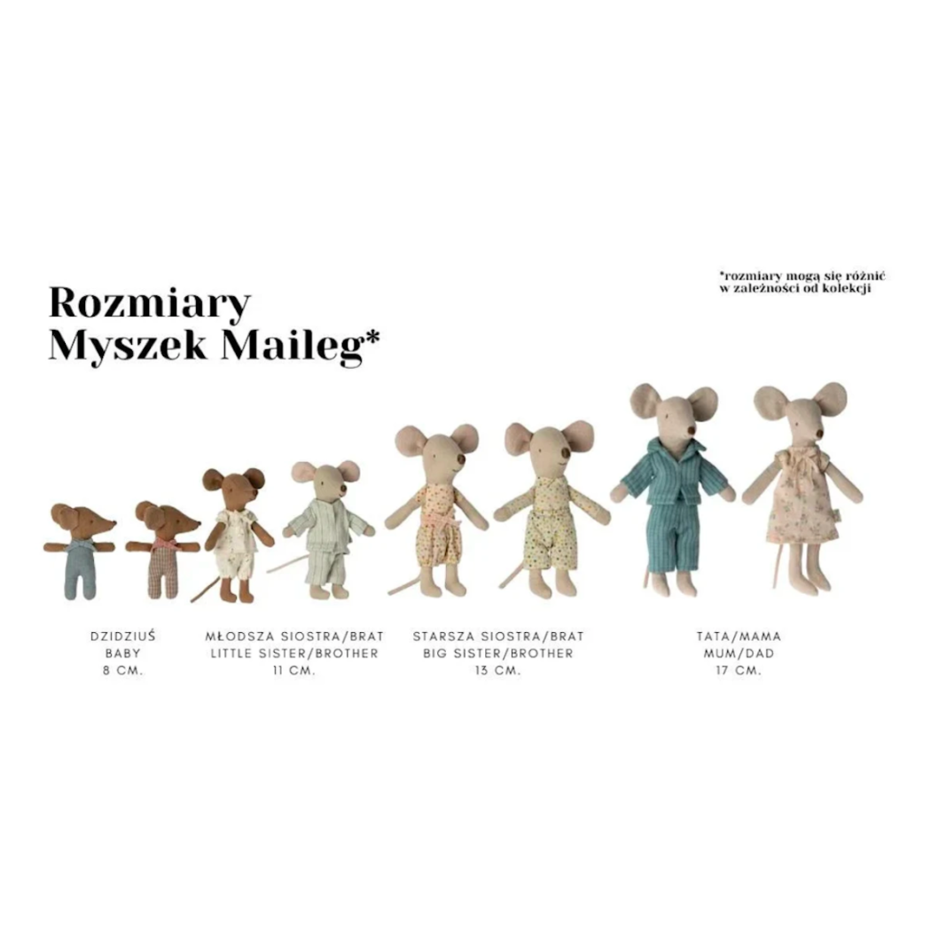 Zimowa Myszka z Zestawem Narciarskim - Starsza Siostra - Winter Mouse Big Sister - Rose - Maileg