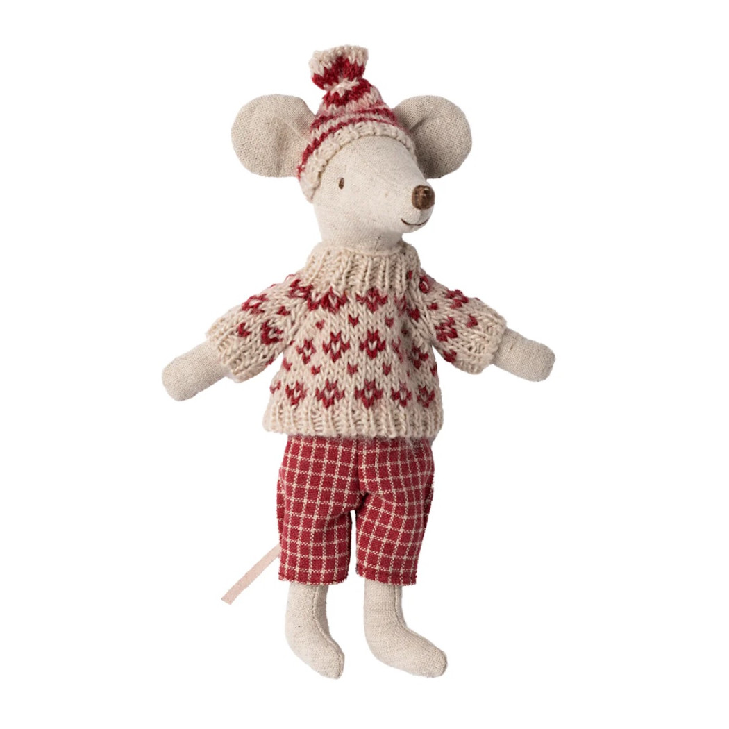 Zimowa Myszka z Zestawem Narciarskim - Mama - Winter Mouse Mum - Red - Maileg