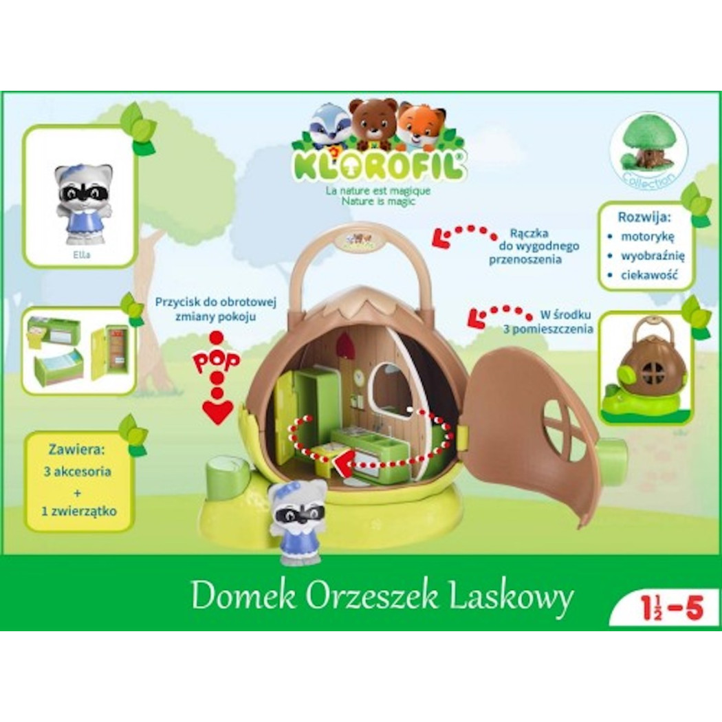 Orzeszek - Przenośny Domek z Figurką i Wyposażeniem - Klorofil