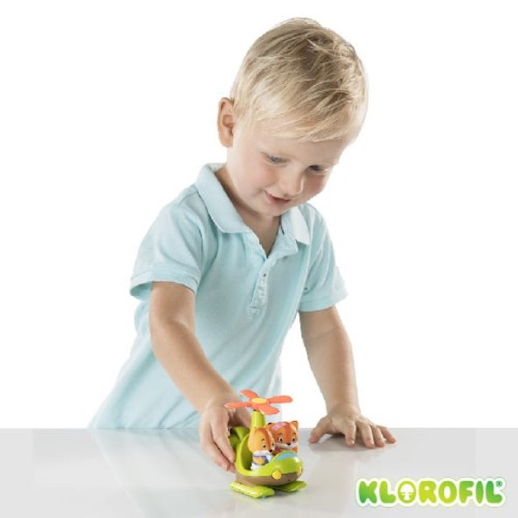 Helikopter - Pojazd z Ruchomym Śmigłem oraz Figurką - Klorofil