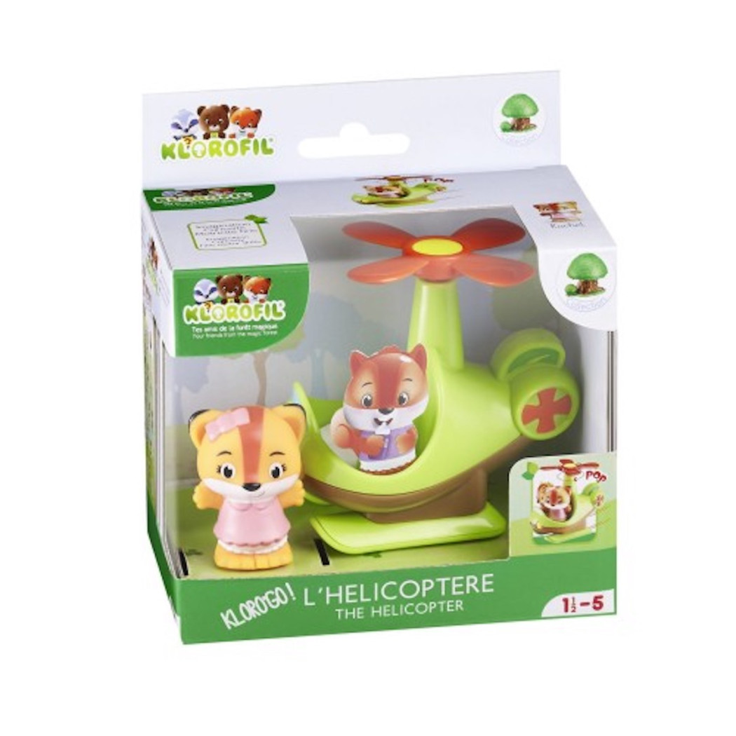Helikopter - Pojazd z Ruchomym Śmigłem oraz Figurką - Klorofil