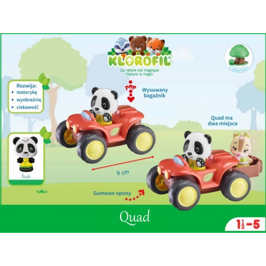 Quad - Autko z Otwieranym Bagażnikiem oraz Figurką - Klorofil