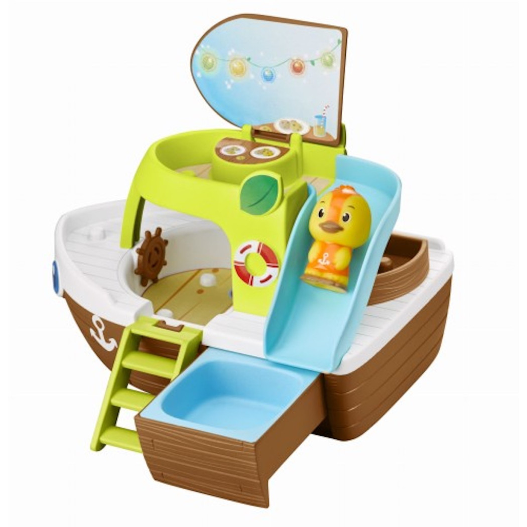 Statek Wycieczkowy - Łódź na Kółkach ze Zjeżdżalnią oraz Figurką - Klorofil