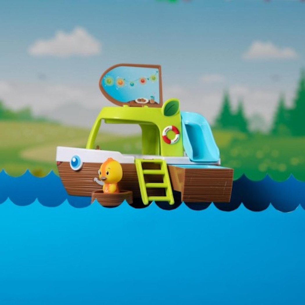 Statek Wycieczkowy - Łódź na Kółkach ze Zjeżdżalnią oraz Figurką - Klorofil