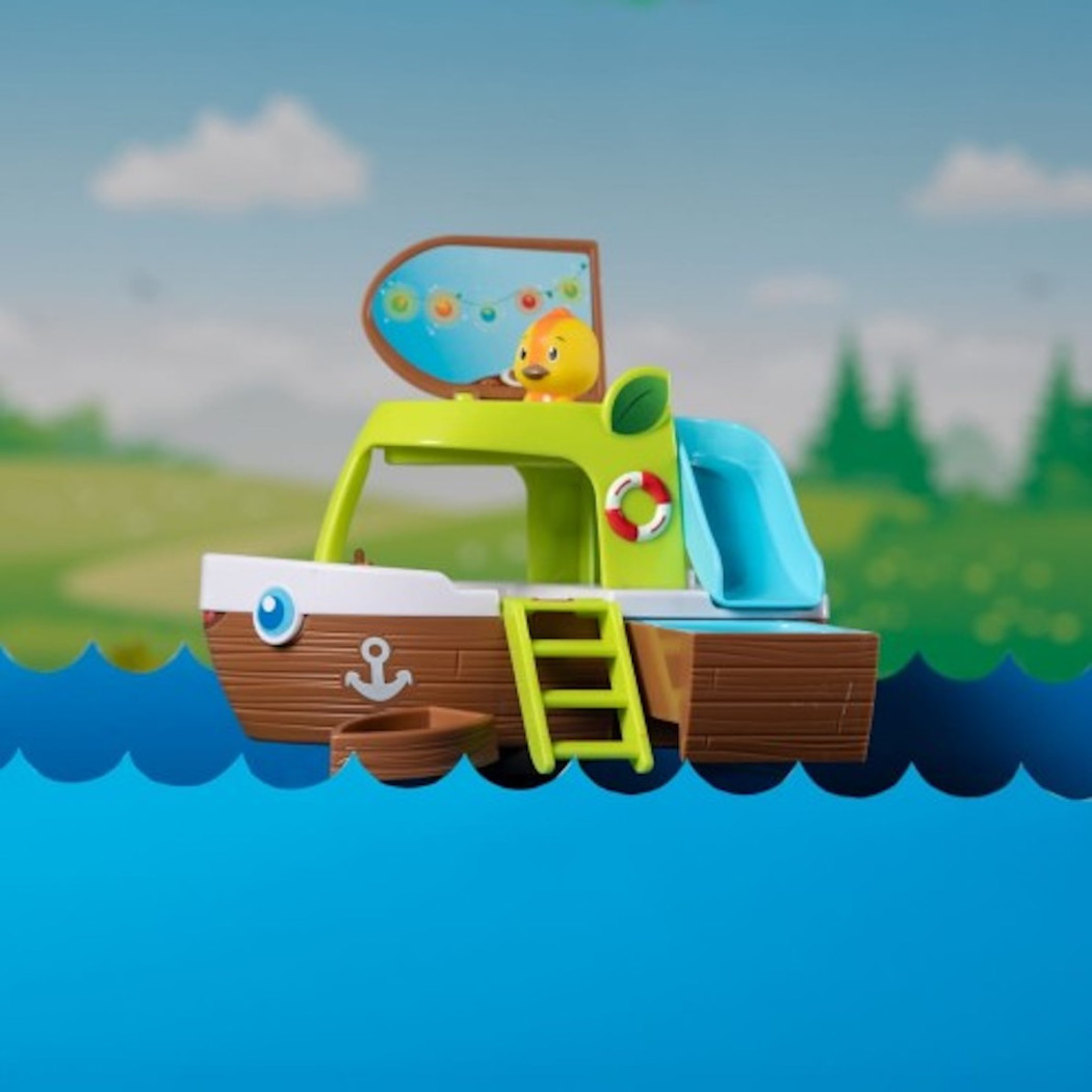 Statek Wycieczkowy - Łódź na Kółkach ze Zjeżdżalnią oraz Figurką - Klorofil