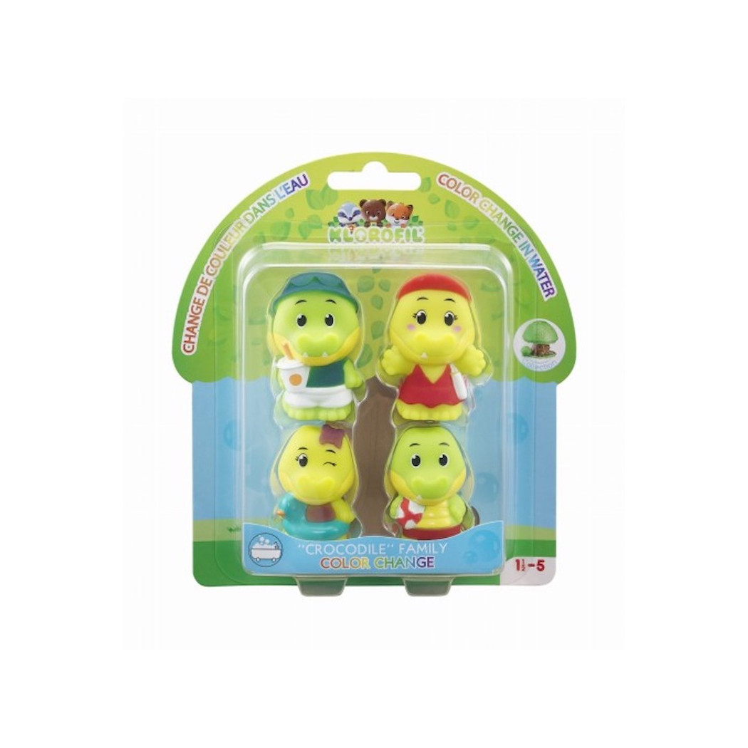 Croco - Rodzina Krokodyli - Zestaw 4 Figurek Zmieniających Kolor - Klorofil