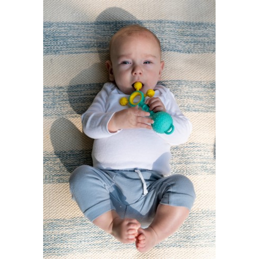 Gumlii - Gryzak Sensoryczny z Wypustkami i Grzechotką - Mobi