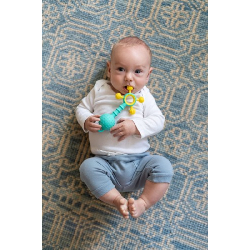 Gumlii - Gryzak Sensoryczny z Wypustkami i Grzechotką - Mobi