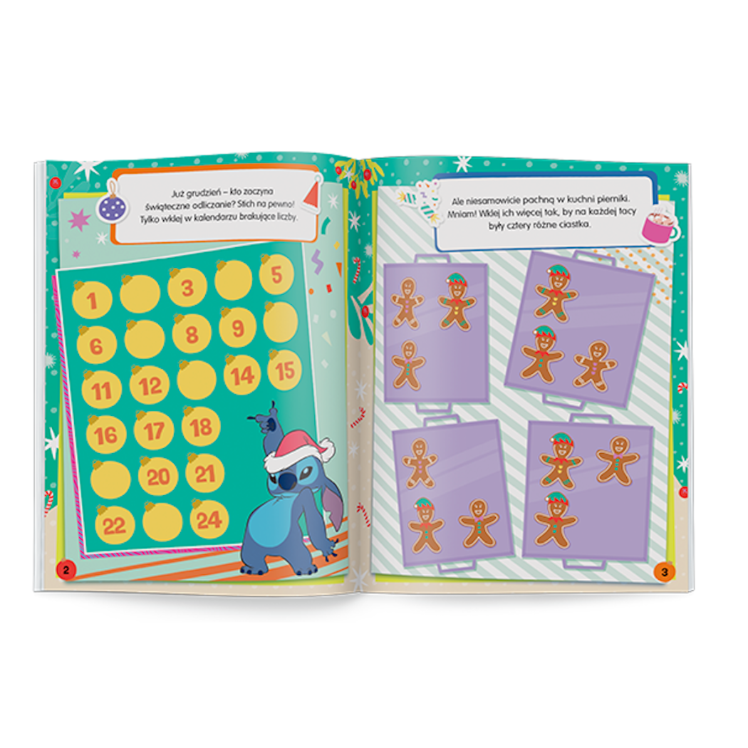 Disney Stich Już Święta! - Książka z Zadaniami i Naklejkami