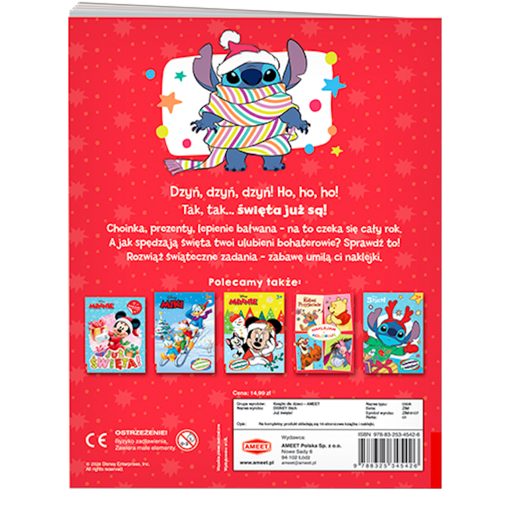 Disney Stich Już Święta! - Książka z Zadaniami i Naklejkami