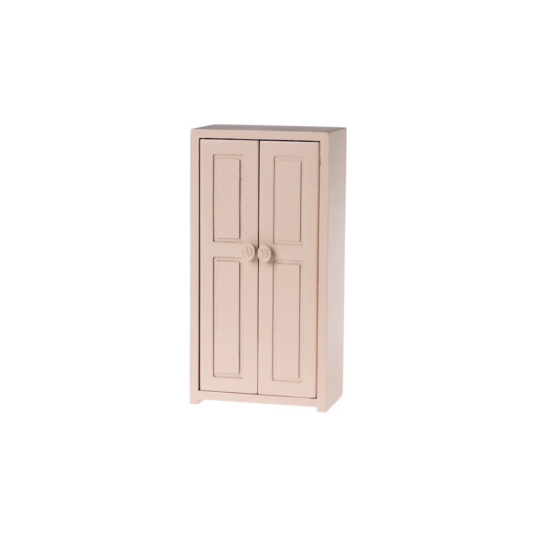 Różowa Drewniana Szafa - Closet Mouse Light Rose - Akcesoria dla Lalek - Maileg