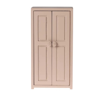 Różowa Drewniana Szafa - Closet Mouse Light Rose - Akcesoria dla Lalek - Maileg
