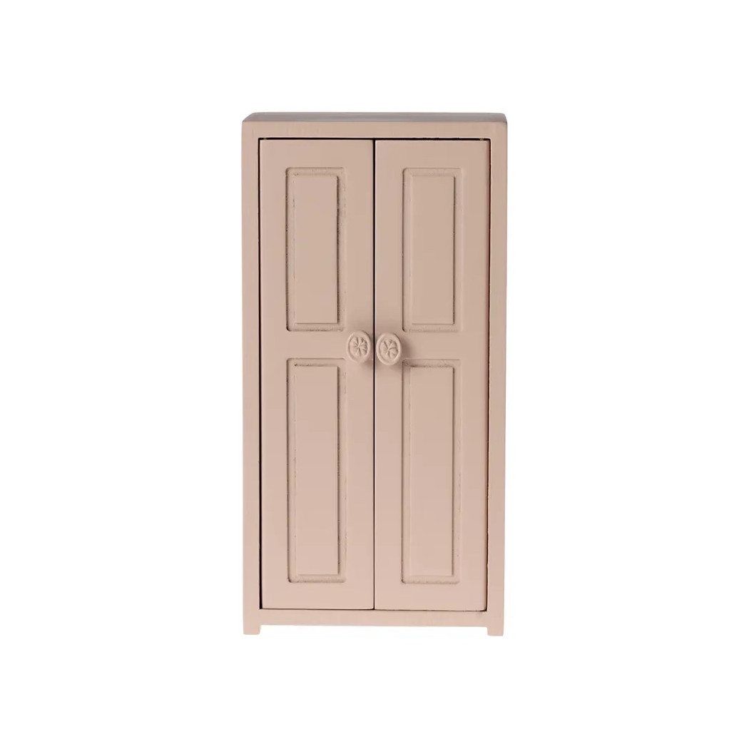 Różowa Drewniana Szafa - Closet Mouse Light Rose - Akcesoria dla Lalek - Maileg
