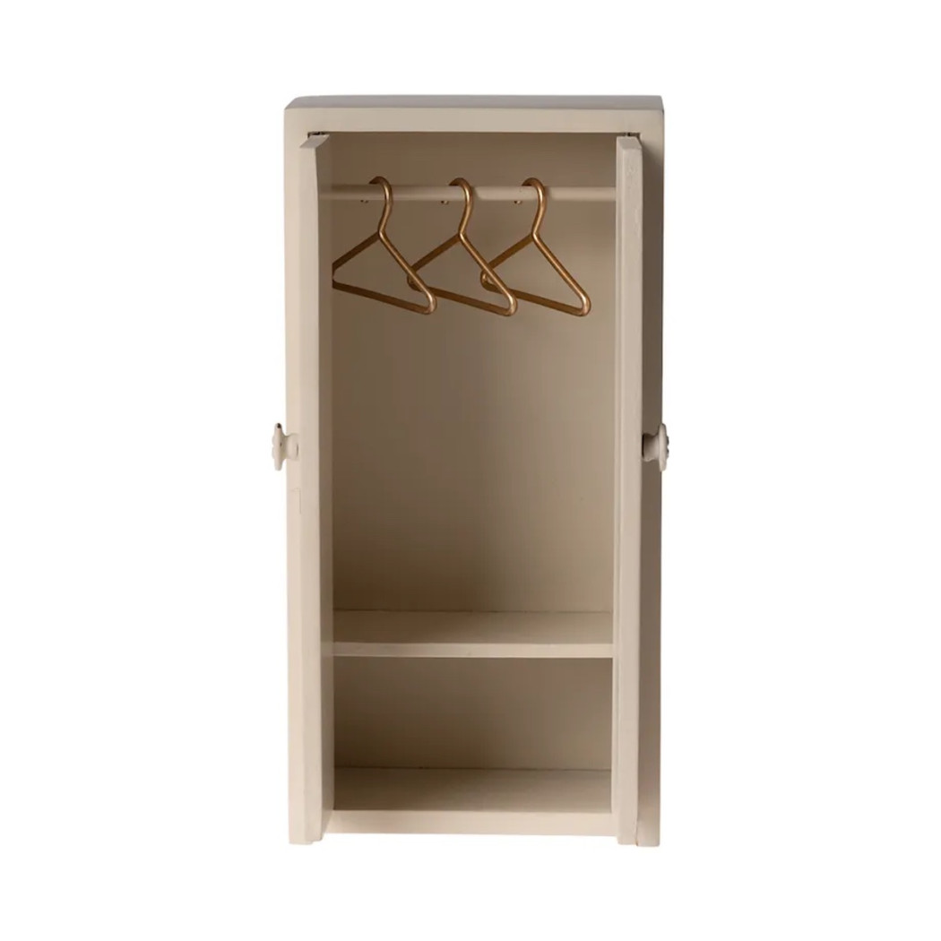 Kremowa Drewniana Szafa do Domku Myszek - Closet Mouse Cream - Maileg
