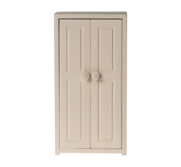 Kremowa Drewniana Szafa - Closet Mouse Cream - Akcesoria dla Lalek - Maileg