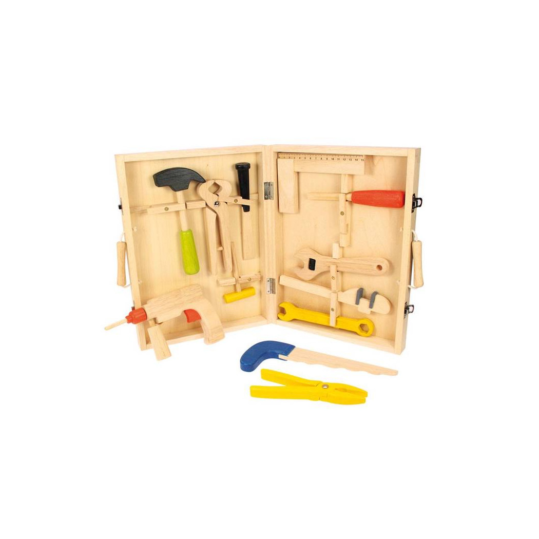 Skrzynka z Narzędziami dla Małego Stolarza - Drewniany Zestaw w Walizce - BigJigs