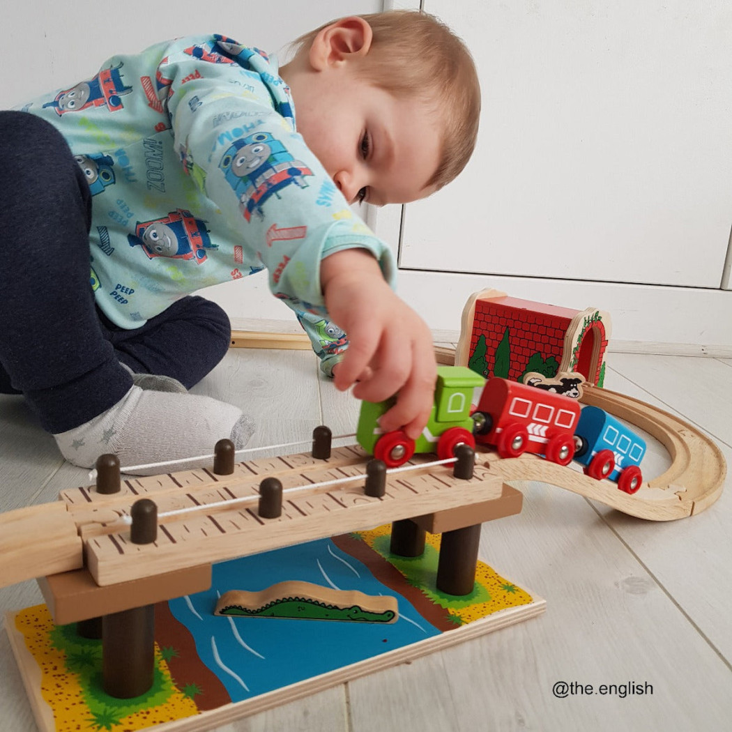 Most Linowy z Najazdem - seria Drewniana Kolejka - BigJigs