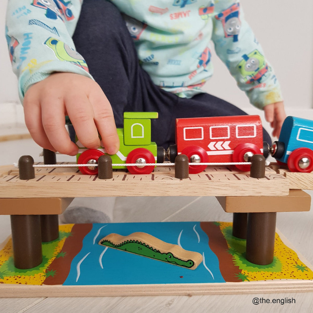 Most Linowy z Najazdem - seria Drewniana Kolejka - BigJigs