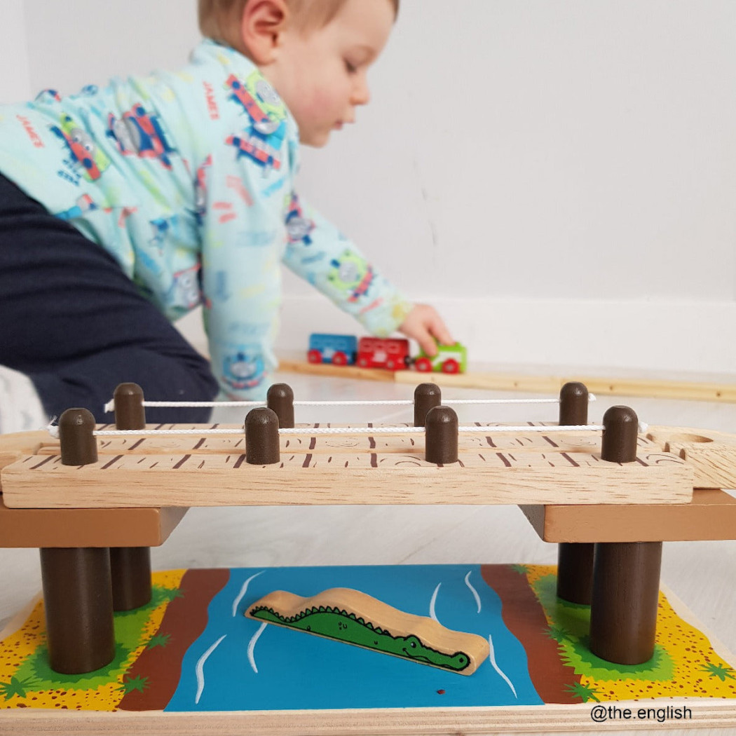 Most Linowy z Najazdem - seria Drewniana Kolejka - BigJigs