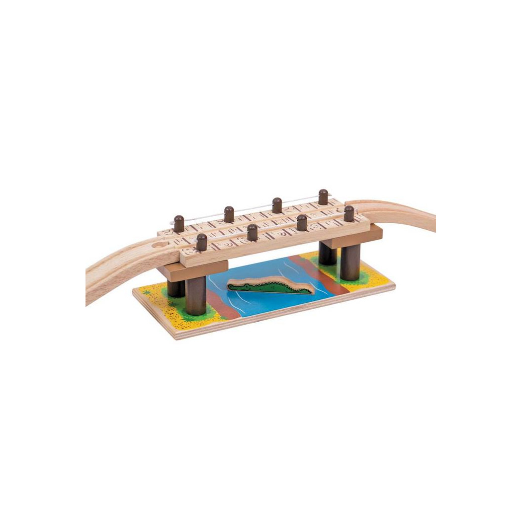Most Linowy z Najazdem - seria Drewniana Kolejka - BigJigs