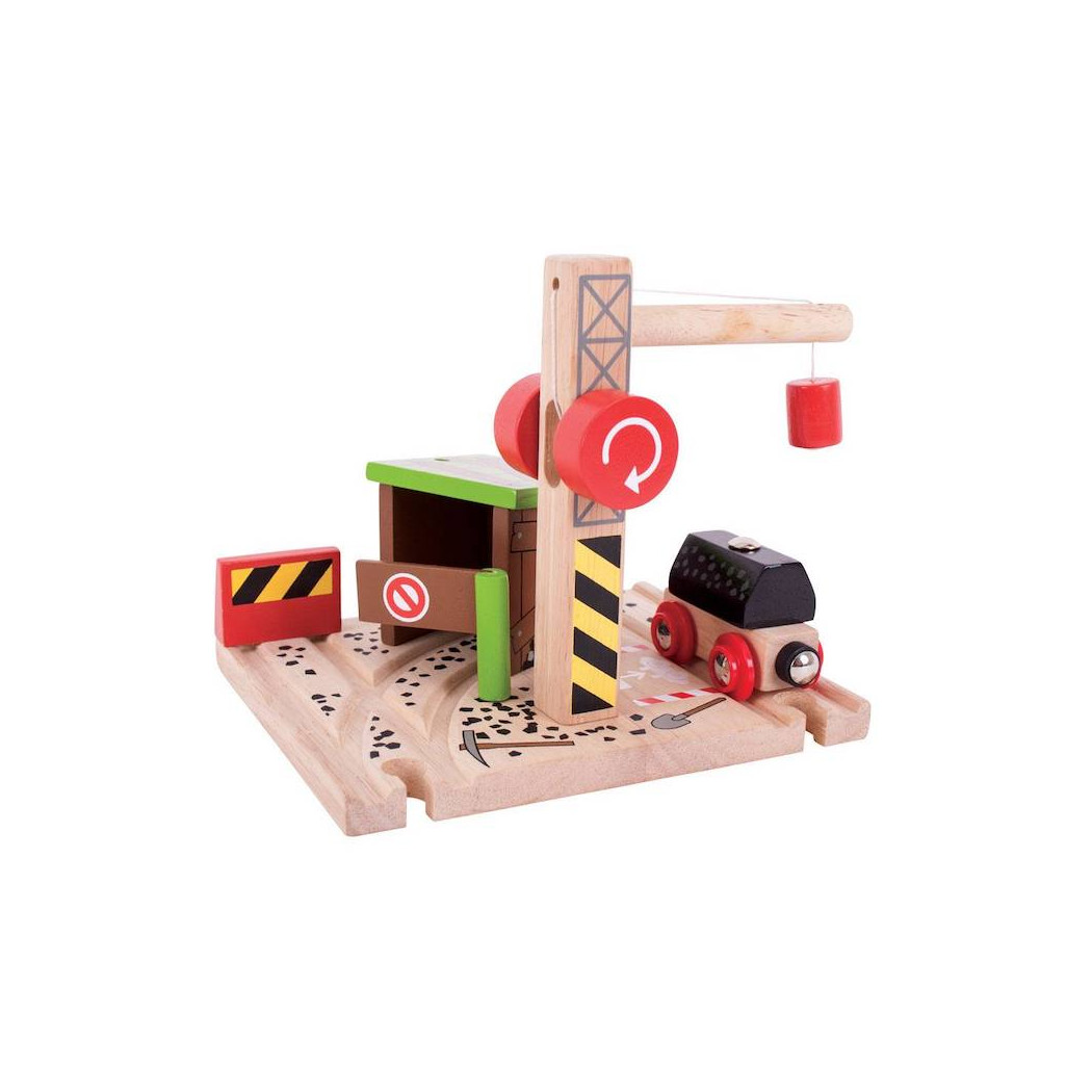 Kopalnia Węgla z Dźwigiem Załadunkowym - seria Drewniana Kolejka - BigJigs