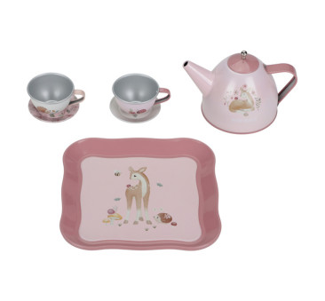 Zestaw do Herbaty w Walizce - Imbryk i Dwie Filiżanki - Fairy Garden - Little Dutch