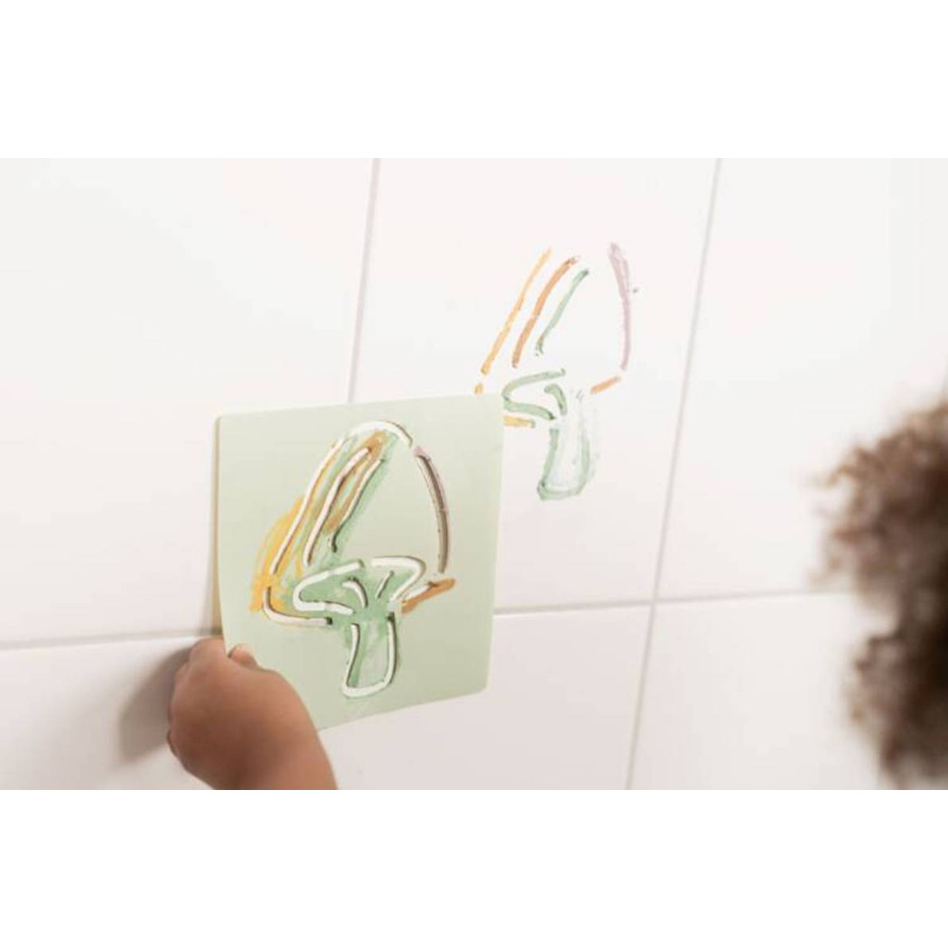 Zmywalne Kredki do Kąpieli z Szablonami i Gąbką - Forest Friends - Little Dutch